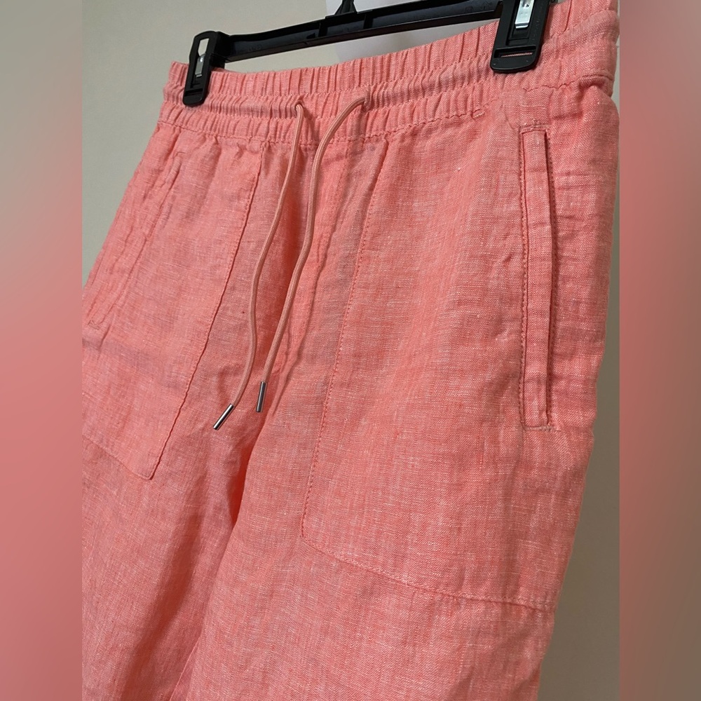 Athleta women’s Peach Drawstring Linen Pants Size 4 - Picture 4 of 8